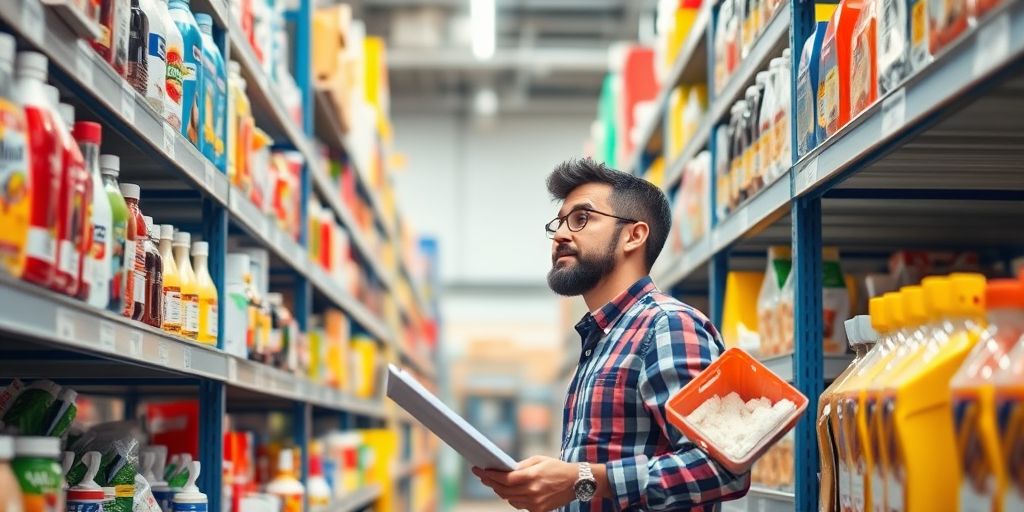 Small business owner with inventory, representing growth opportunities.